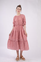 Load image into Gallery viewer, VERY J Floral Round Neck Tiered Midi Dress
