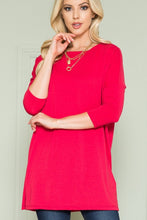 Load image into Gallery viewer, Plus Size Solid Long Sleeve Tunic Top
