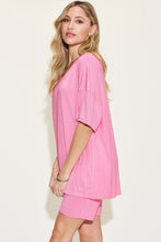 Load image into Gallery viewer, Basic Bae Full Size V-Neck Drop Shoulder T-Shirt and Shorts Set
