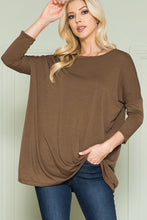 Load image into Gallery viewer, Plus Size Solid Long Sleeve Tunic Top
