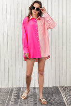 Load image into Gallery viewer, Double Take Color Block Collared Longline Shirt
