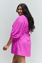 Load image into Gallery viewer, Jade By Jane Hello Darling Full Size Half Sleeve Belted Mini Dress in Magenta
