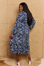 Load image into Gallery viewer, HEYSON Night Out Full Size Balloon Sleeve Floral Midi Dress
