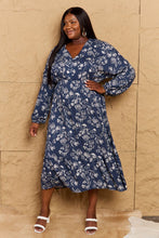 Load image into Gallery viewer, HEYSON Night Out Full Size Balloon Sleeve Floral Midi Dress

