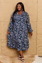 Load image into Gallery viewer, HEYSON Night Out Full Size Balloon Sleeve Floral Midi Dress

