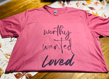 Load image into Gallery viewer, Worthy Wanted Loved Short-Sleeve Tee

