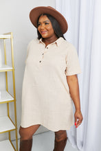 Load image into Gallery viewer, Zenana Iconic Scene Full Size Gauze Half Button Dress in Dusty Blush
