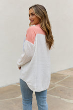 Load image into Gallery viewer, White Birch Full Size Color Block Woven Button Down Top
