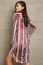 Load image into Gallery viewer, e.Luna Stripe Velvet Dress with Pockets
