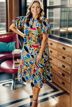 Load image into Gallery viewer, Plus Size Notched Short Sleeve Tiered Dress
